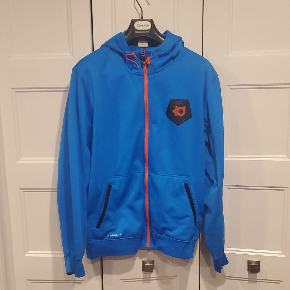 Nike Blue Hoodie with Orange Details